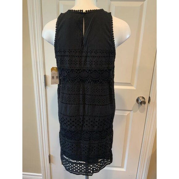 Joie Black Eyelet Lace Sleeveless Shift Dress, Size XS (US) - Picture 5 of 7
